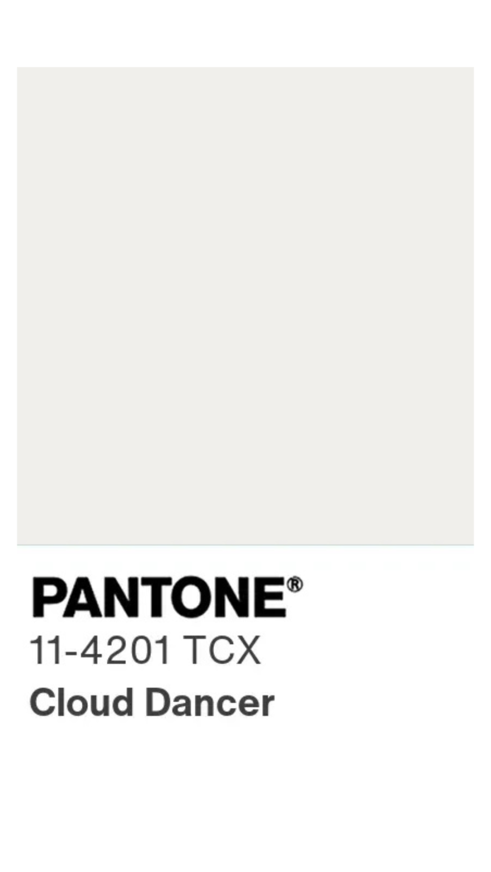 PANTONE Karte 11-4201 TCX Cloud Dancer